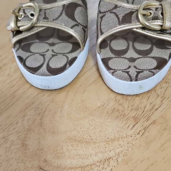Coach Women's Brown Wedge Sandals - Picture 3 of 14